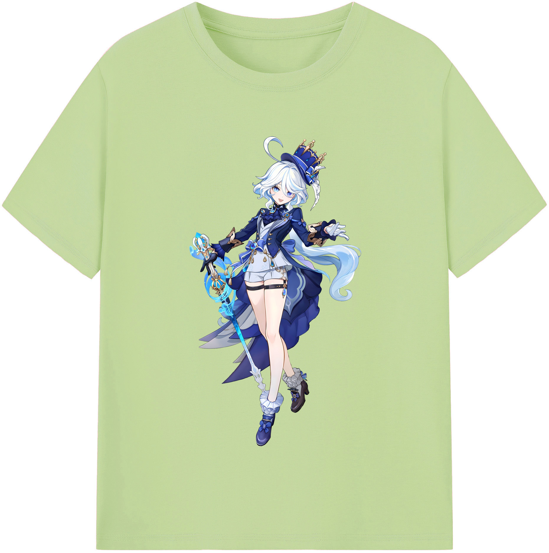 げんし神 フリーナ genshin Furina 綿100％半袖Tシャツ（フロントプリント）
